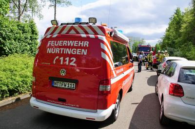 Nuertingen: Brand eine Friteuse sorgt fuer Feuerwehreinsatz